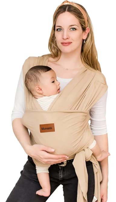 Fular Elástico Munami Beige Algodón 12 kg Ergonómico 5x0,5 m