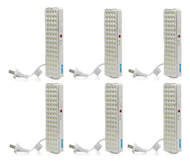 Pack X6 Luces De Emergencia 60 Led Sica Litio 971141 Blanco