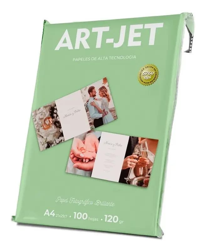 Papel Fotográfico Glossy A4 120g 100 Hojas Art-Jet Compatible Inkjet