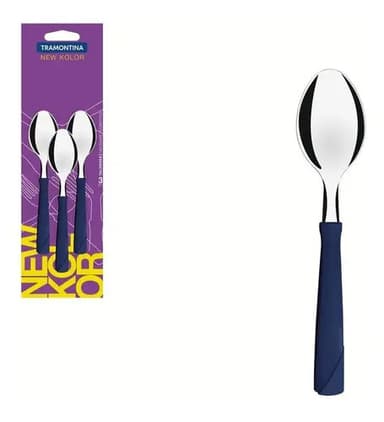 Juego de cucharas para té Tramontina Blue de acero inoxidable de 3 piezas