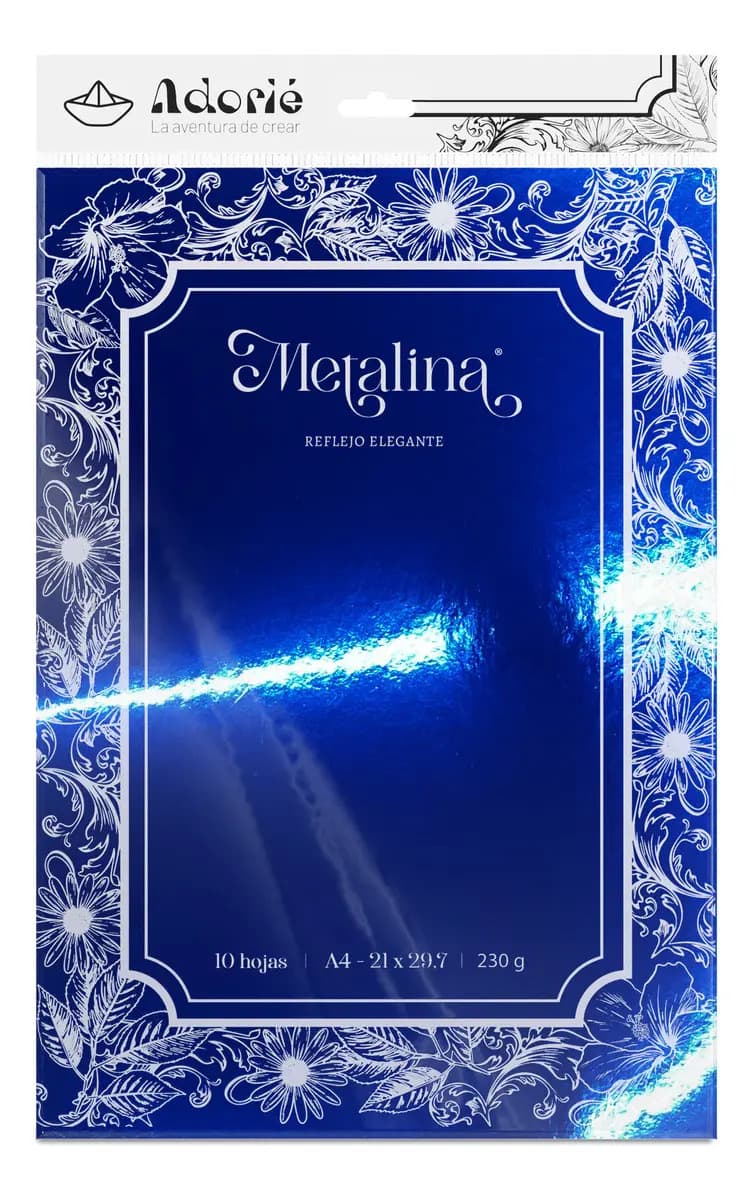 Metalina By Adorié 230g X 50 Hojas Color Azul Cobalto