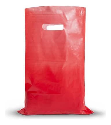Bolsa Riñón Con Manija 20x30 Color Rojo Resistente Polinea Pack X 100 Unidades