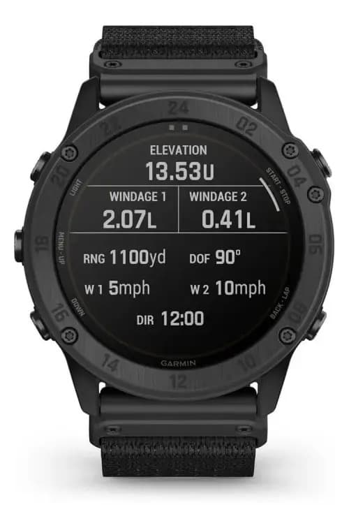 Reloj Tactix Delta Solar Ballistics Garmin Smartwatch Nailon Negro