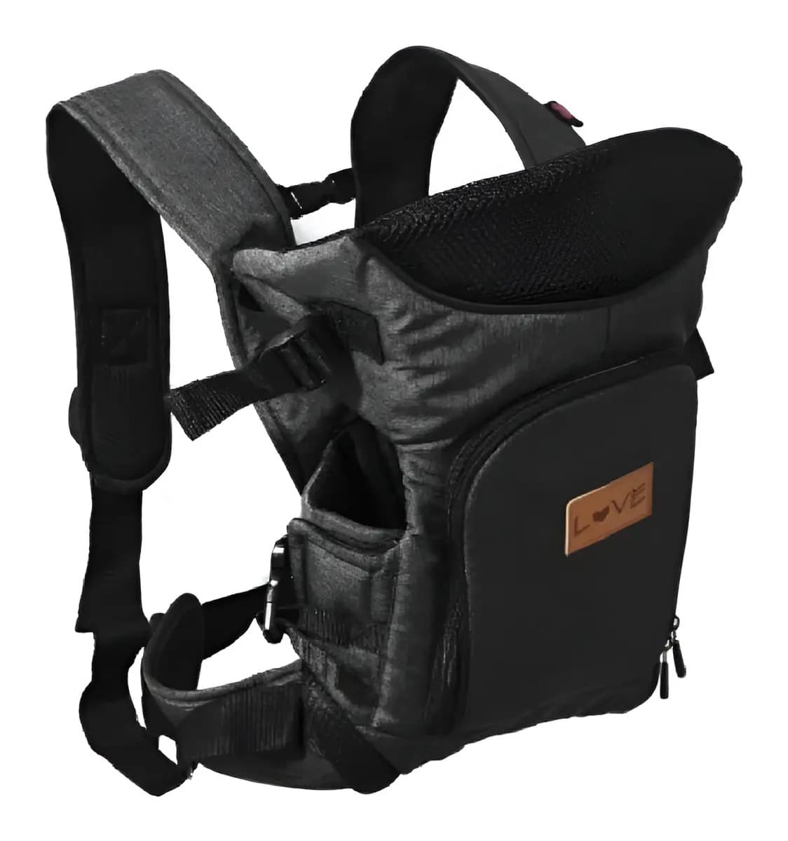 Mochila Ergonómica Portabebes Love 3 Posiciones Reforzada 4008 Color Negro
