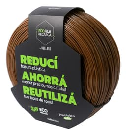 Filamento PLA Hellbot Ecofila de 1.75 mm para Recarga en Marrón (1 kg)