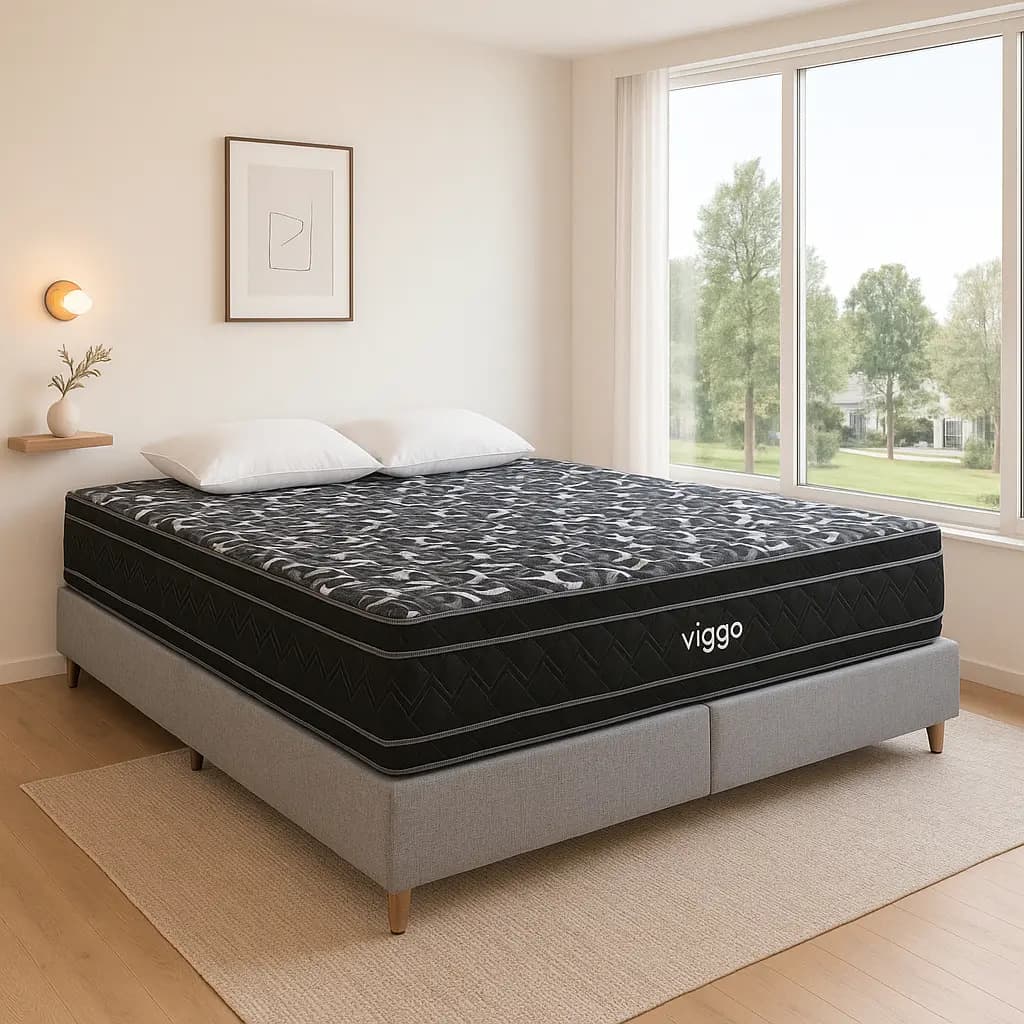 Sommier Viggo Esmeralda 180x200 Cm 130 Kg Alta Densidad Color Negro