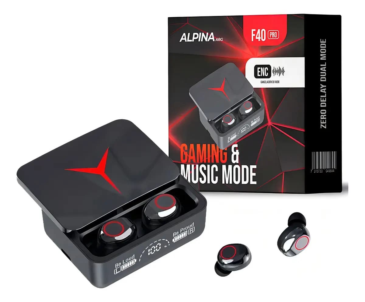 Auriculares Inalámbricos Bluetooth Alpina F40 Gamer Outlet Color Negro Outlet 100