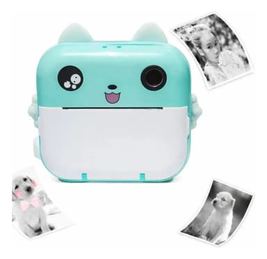 Cámara De Fotos Con Impresión Infantil Portátil Video Hd Color Azul Acero