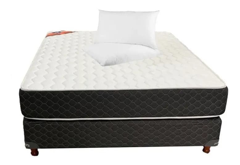 Sommier Piero Foam 190 X 140 Dos Plazas + Dos Almohadas Color Gris