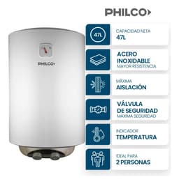 Termotanque Electrico 1500w Philco Phte050b2 50lts Color Blanco