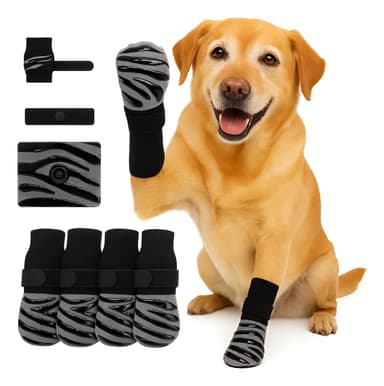 Calzado Medias Antideslizante Perro Grande Previene Lesiones Color Negro M Rostore