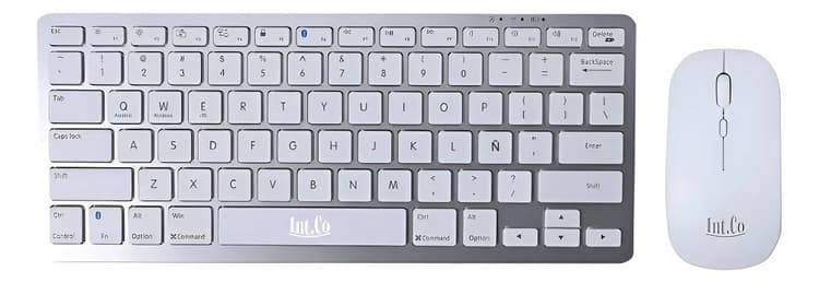 Kit Teclado Bluetooth INT.CO Color BLANCO - Apto Celular Tablet Notebook