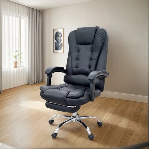Silla Sillon Oficina Ejecutivo Elegante Masajeador Meihome Color Negro Material