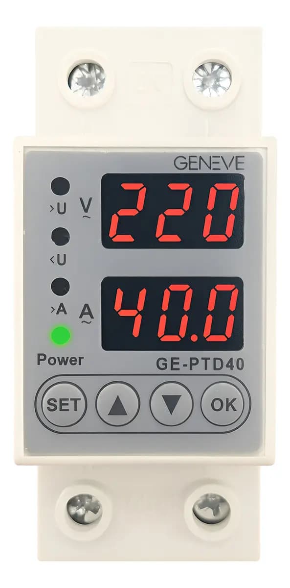 Protector Tension Digital Geneve Riel Din 40 Amp Monofasico