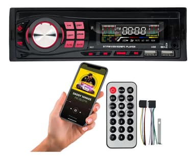 Stereo Para Auto Bluetooth LIBERCAM RSTE-03 Fijo Display LCD Mp3 Usb Radio Sd Retroiluminado Control Color Negro