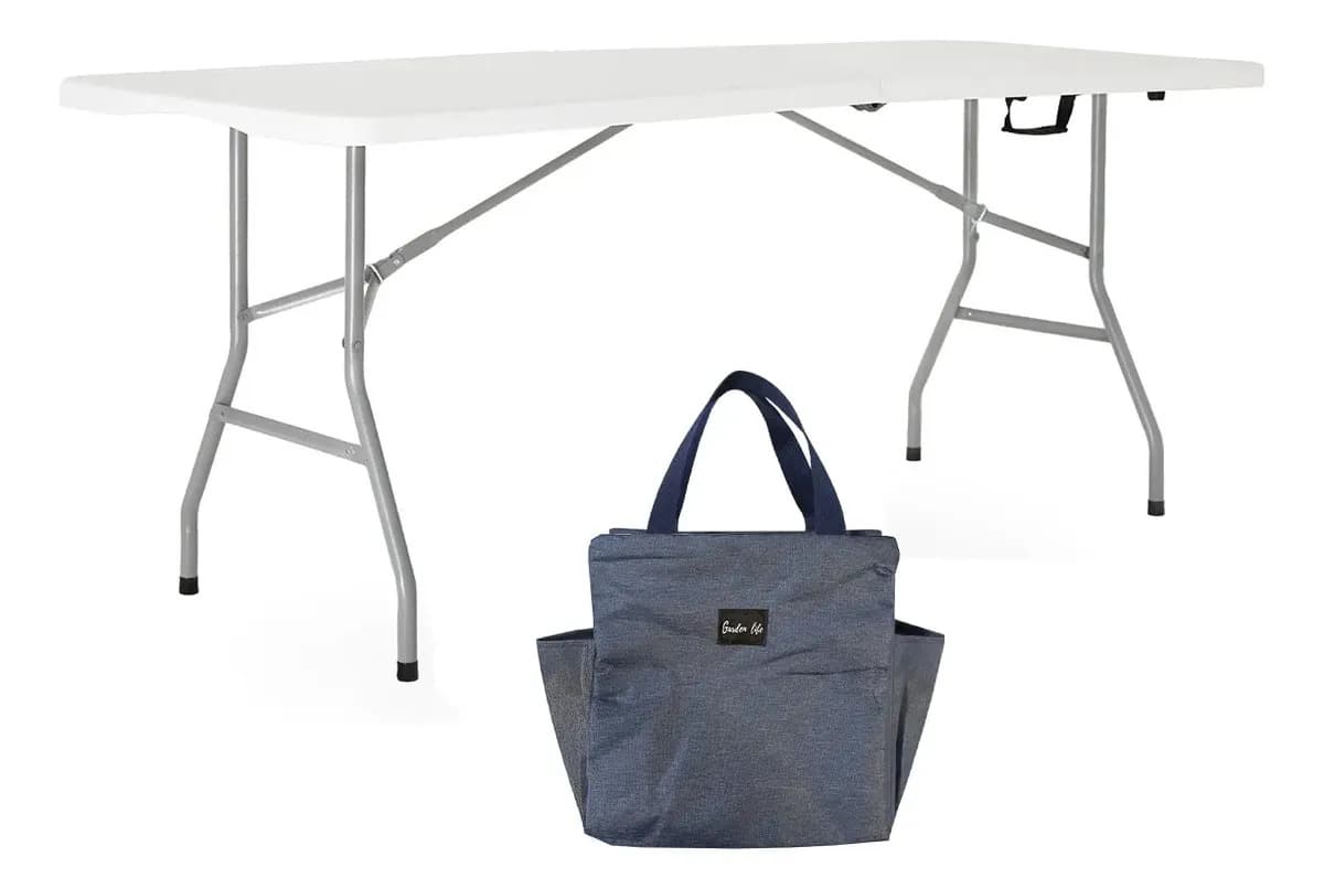 Mesa Picnic Plegable + Bolso Termico Calidad Superior Material 100 % Virgen Camping Jardin Unica Blanca En El Mercado
