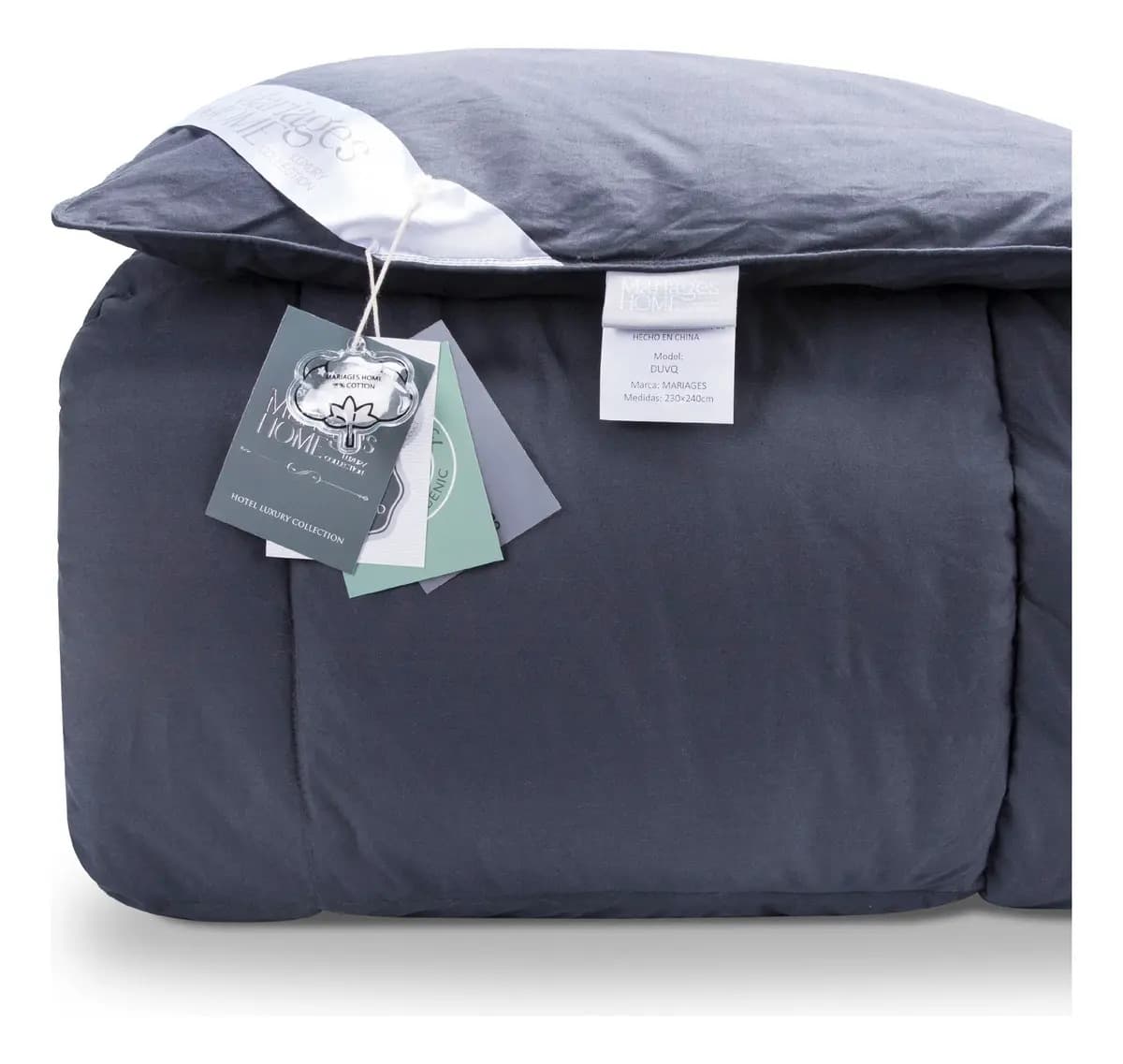 Edredón De Pluma Ecológica Hungarian Ecodown Queen Color Dark gray Diseño de la tela Liso