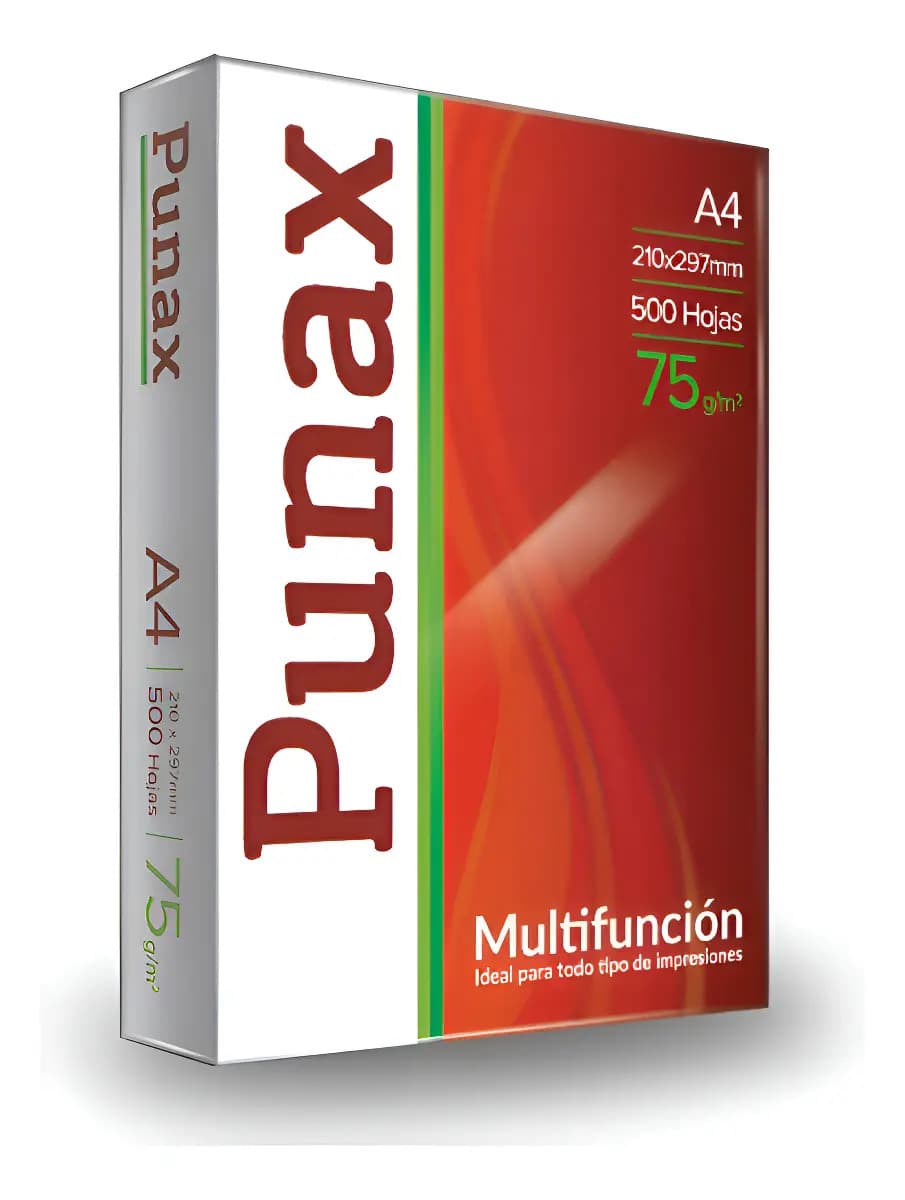Resma A4 Papel Punax 75grs 500 Hojas Inkjet Oficina Pack X 5 Blanco