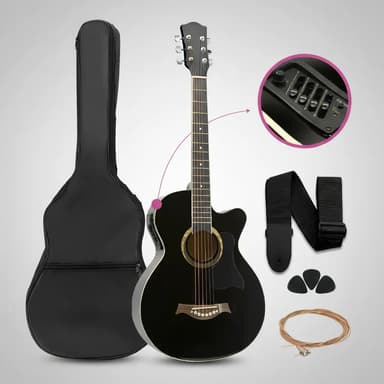 Guitarra Electroacústica Femmto EAG003 Para Diestros Negro Arce Brillante
