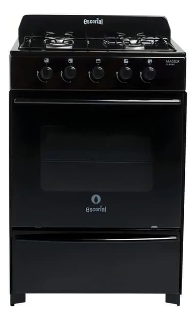 Cocina Escorial Master Classic Gas GLP Negra con Visor