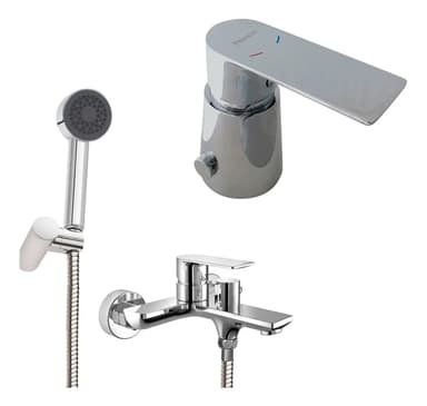 Combo Grifería Peirano Vera Ducha Exterior + Bidet Color Cromo