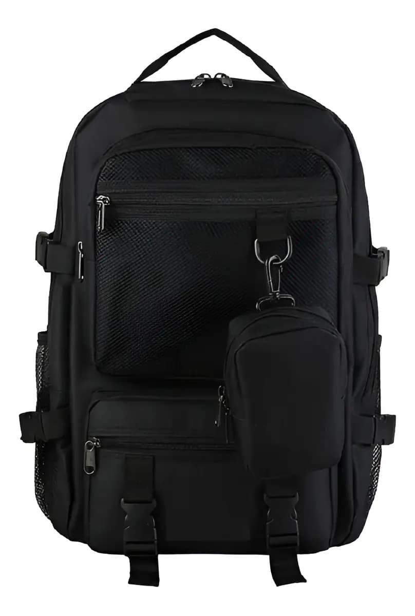 Mochila Urbana Impermeable Reforzada Grande Porta Laptop Monedero Con Cierre Bolsillos Para Botella Grande 30 Litros Mochila Viaje Mochila Universitaria Mochila Moderna Levys Bazar 823 Color Negro