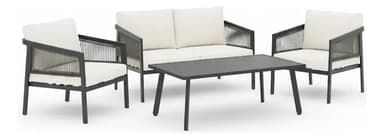 Juego Living Exterior 4 Piezas Simil Ratán Egeo Utile Ctm Negro