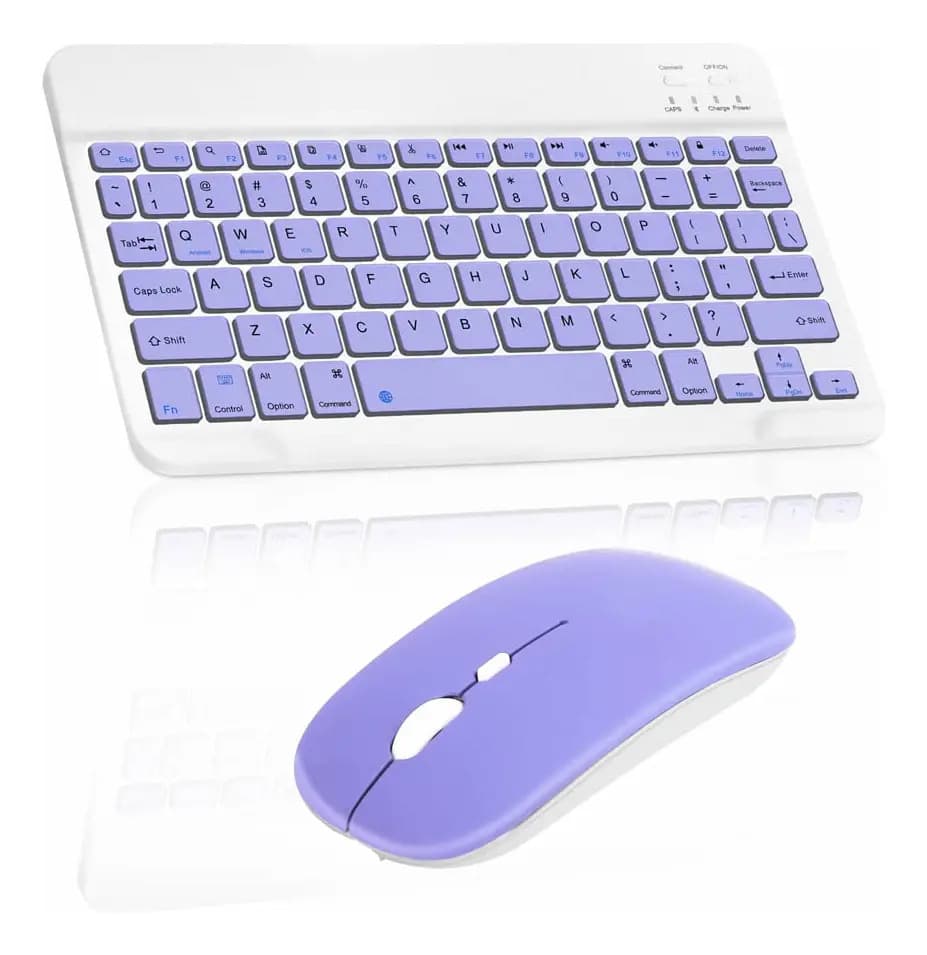 Kit Teclado + Mouse Bluetooth LILA - Combo Notebook Celular Tablet Intco