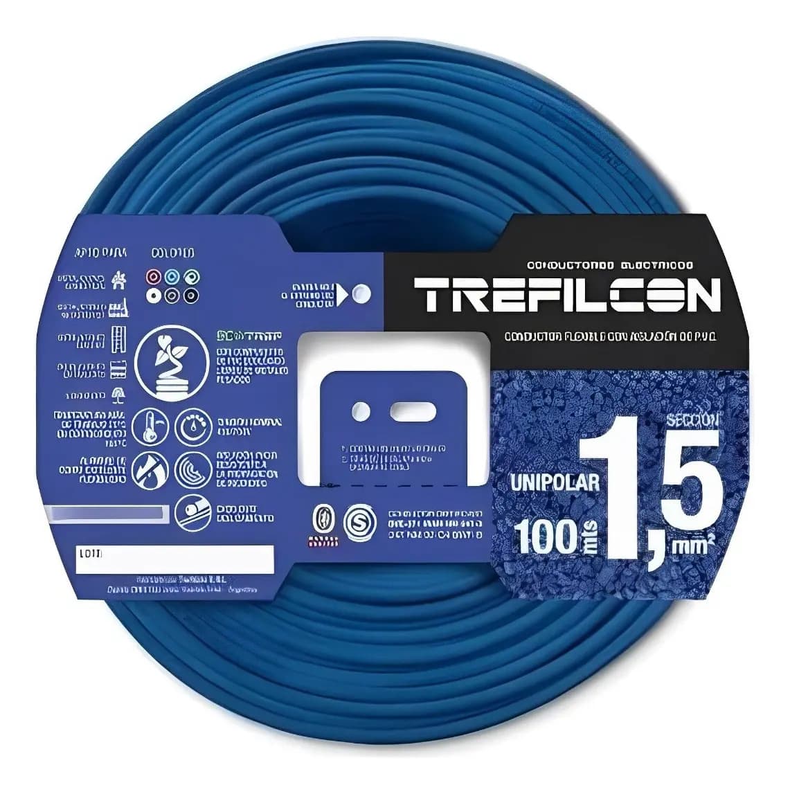 Cable Unipolar Trefilcon 1x1.5mm² 100m Cobre Celeste
