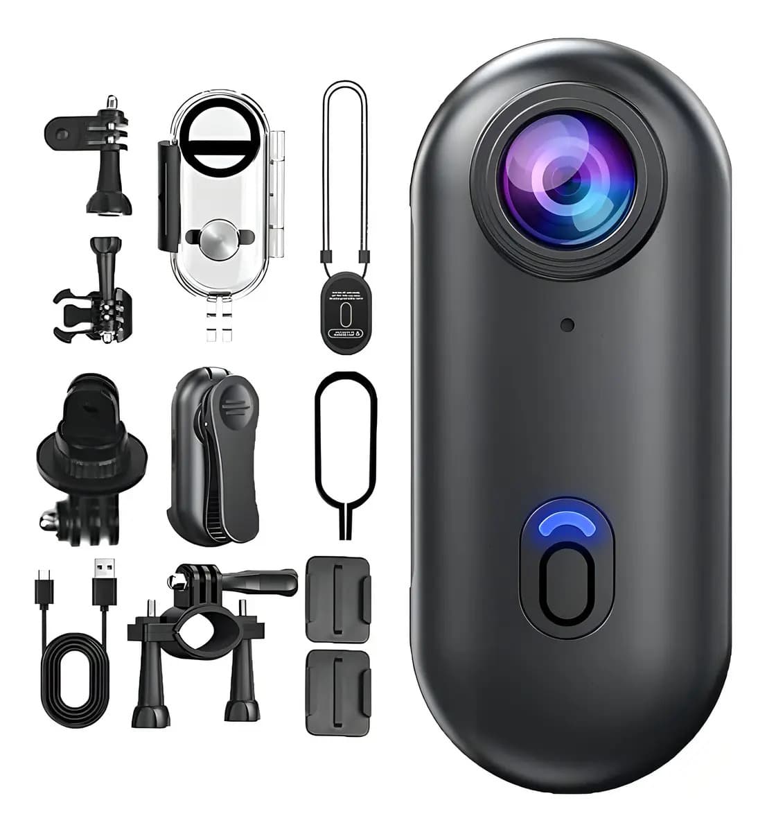 Cámara Deportiva 4k Sumergible Wifi Accesorios Color Negro Yushu H88 Pro