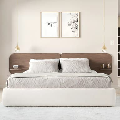 Respaldo Flotante 2 Plazas Cama Sommier De 180 A 200cm Color Nogal