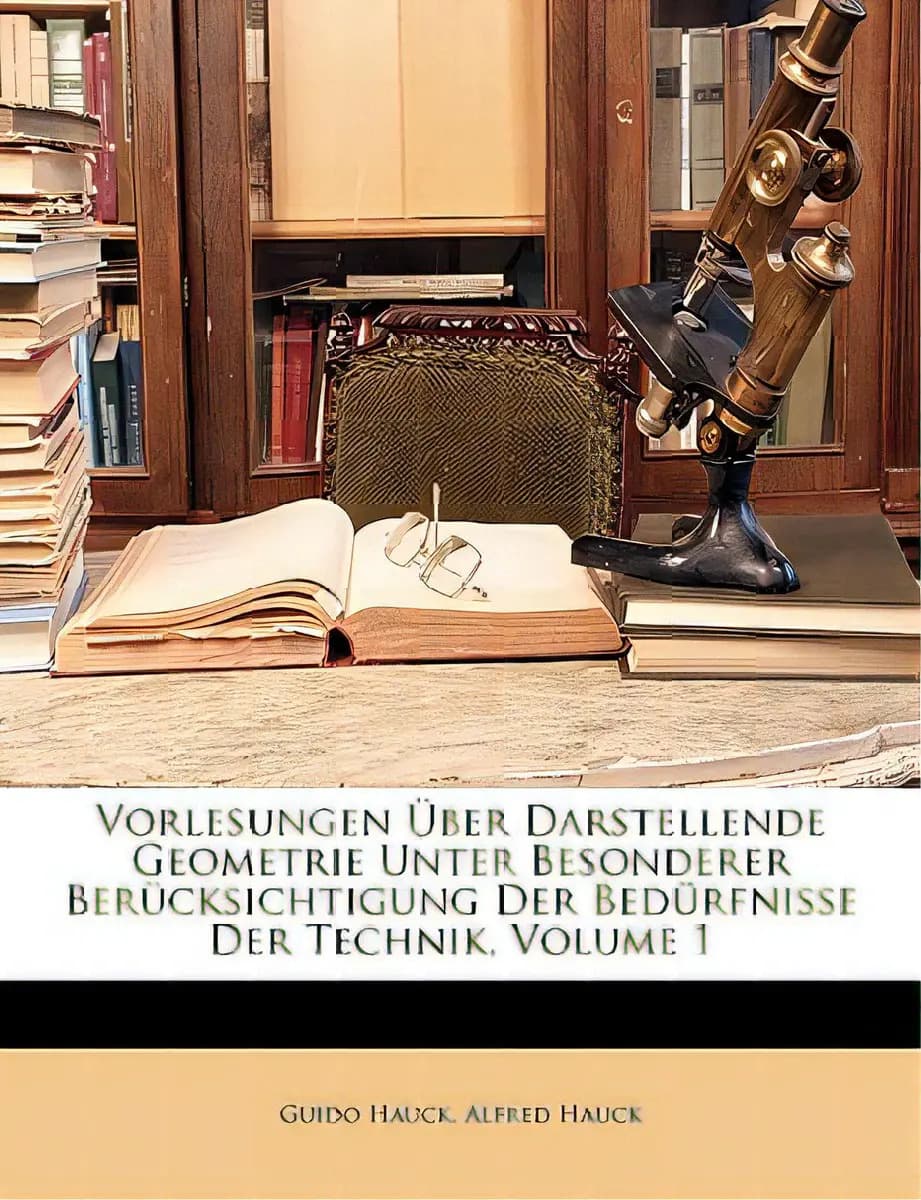 Vorlesungen Uber Darstellende Geometrie Unter Besonderer Berucksichtigung Der Bedurfnisse Der Tec..., De Hauck, Guido., Vol. 1. Editorial Nabu Pr, Tapa Blanda En Inglés
