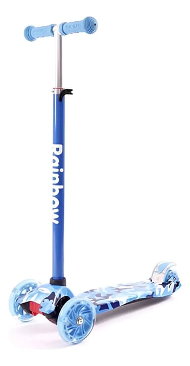 Rainbow monopatin infantil 3 ruedas led wind color azul