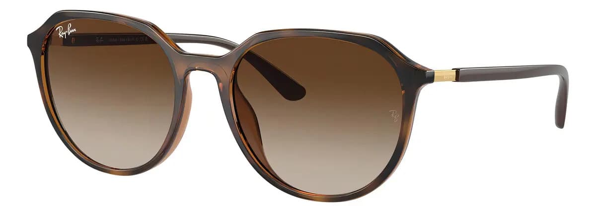 Gafas de sol Ray-Ban para hombre y mujer, marco marrón, varilla marrón, lente marrón claro, diseño Phantos