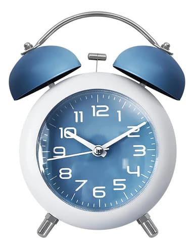 Reloj Despertador Dakota Vintage Analógico Campana Deco Luz Nocturna Color Azul Blanco