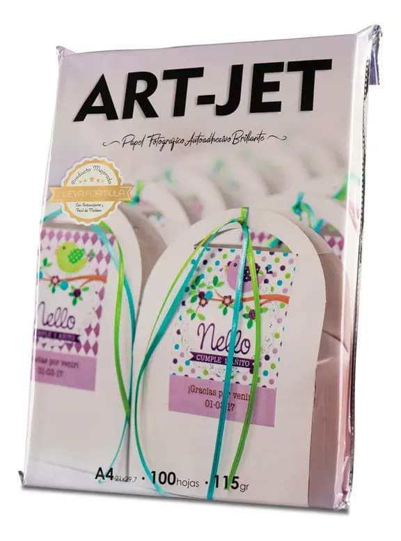 Papel Fotográfico Brillante A4 115g Autoadhesivo Art-Jet 100 Hojas