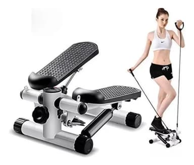 Mini Stepper Jazak Con Reloj Monitor Digital / Bandas Elasticas / Escalador / Pedalera / Cuenta Calorias / Fitness / Gym En Casa / Incluye Alfombra Anti Deslizante / Soporta Hasta 100kg Modelo Nuevo