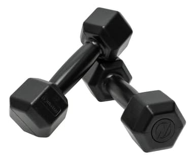 Par De Mancuernas 1kg C/u Pesas Recubiertas Premium Fitnesas Color Negro