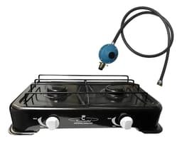 Anafe De Cocina Gas Garrafa + Regulador Manguera 1 Metro Negro
