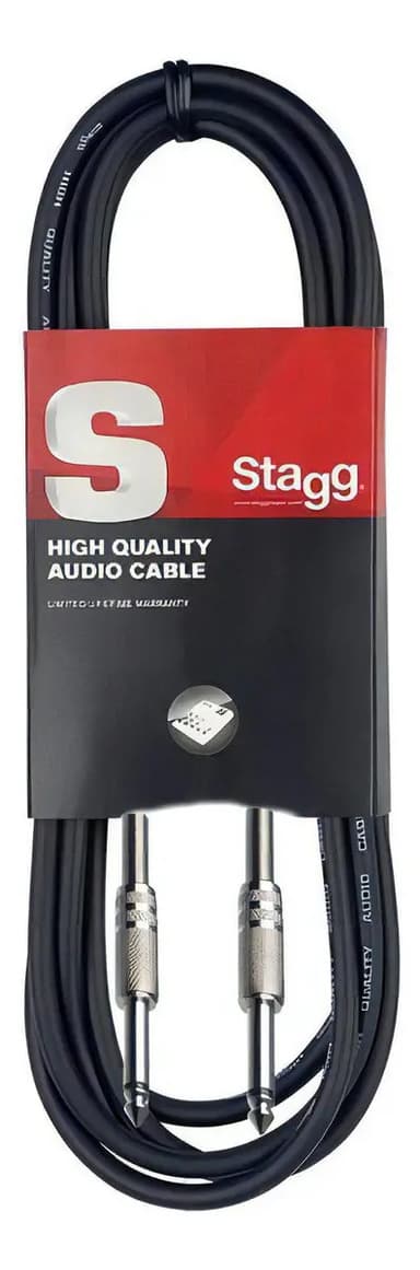 Cable Plug Stagg para Guitarra y Amplificador de 3 Metros