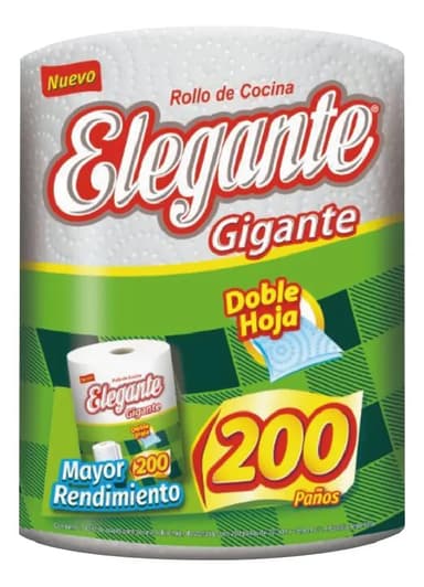 Rollo Cocina 200 Paños Elegante Gigante Doble Hoja