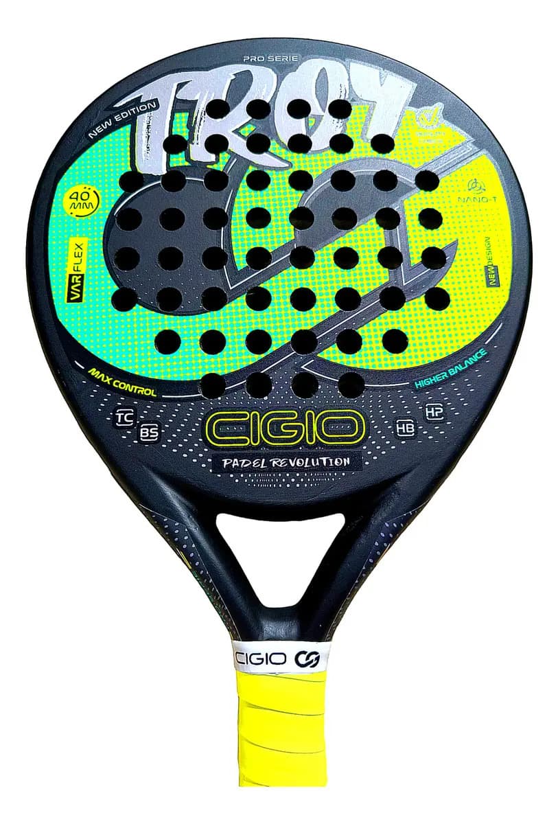 Paleta De Padel Cigio Troy Carbono Reforzada Color Verde Lima