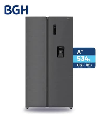 Heladera BGH BRS540I2A Inverter No Frost 534L Dark Inox