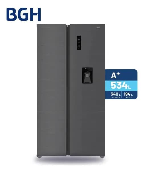 Heladera BGH BRS540I2A Inverter No Frost 534L Dark Inox