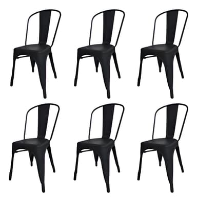 Silla de comedor DeSillas Tolix con estructura color negro mate x 6 unidades