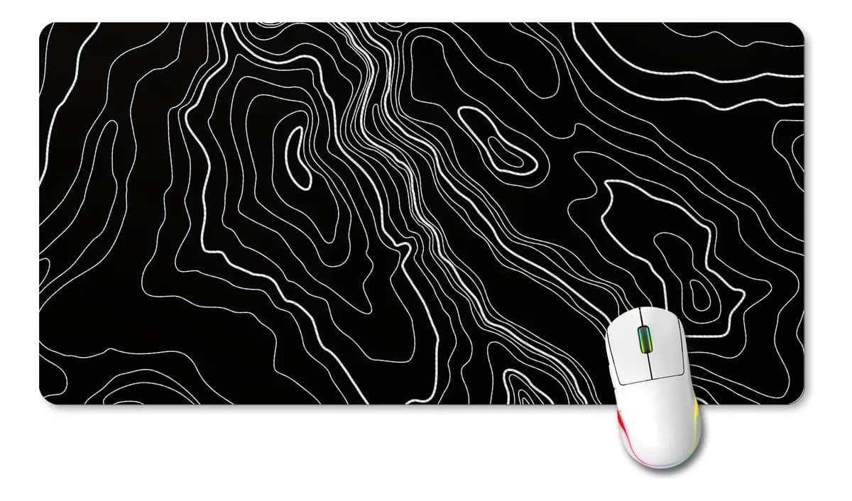 Mouse Pad Gamer Omaigat Topografía Negro L | 600x285x3mm