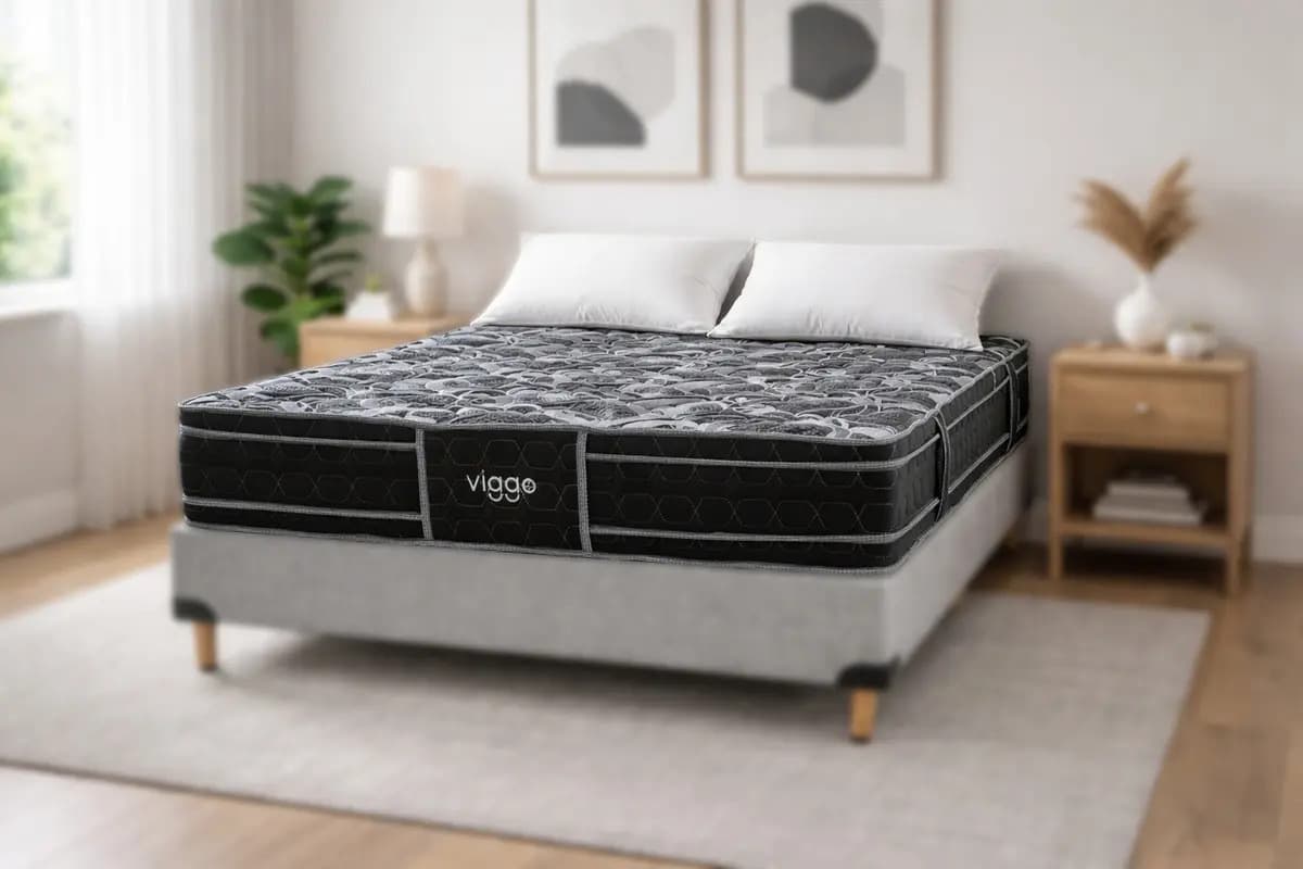 Sommier Viggo Esmeralda 150x190 Cm 130 Kg Alta Densidad Negro