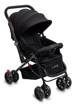 Cochecito de Paseo Love 172 Negro con Arnés de 3 Puntos y 3 Posiciones