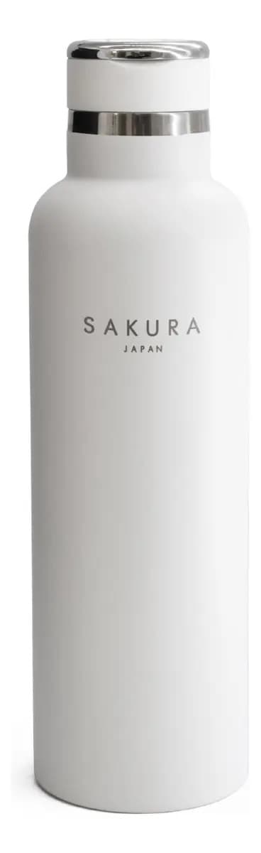 Botella Termica Sakura 750ml Acero Inoxidable Rosca Con Pico Color Blanco mate
