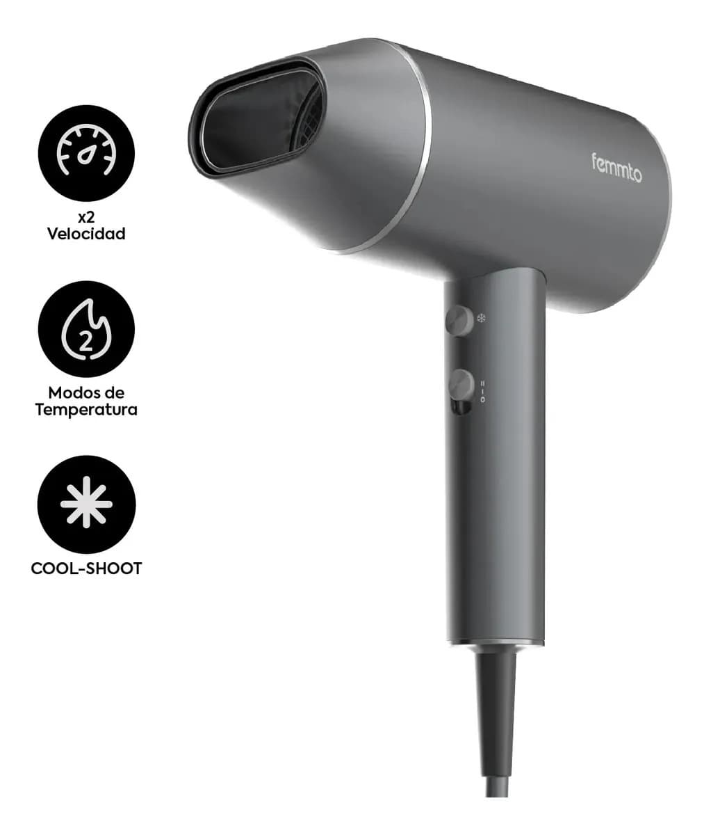 Secador de Pelo 2100W Compacto con Aire Frío Filtro Removible Femmto Ventus